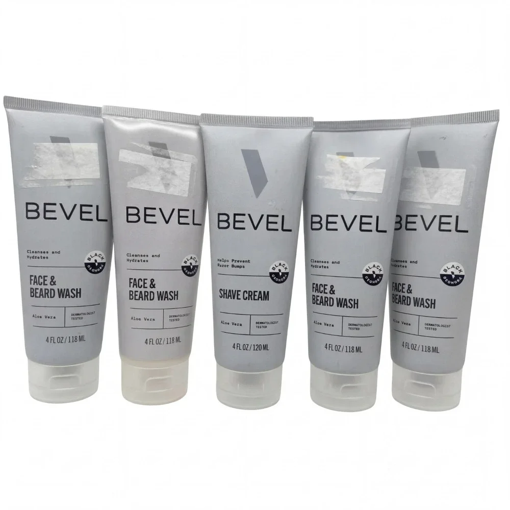 5 X Bevel Face & Beard Wash & Shave 4 fl oz Cleansing Hydration w/ Tea Tree Oil